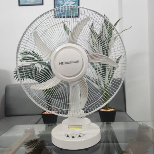1-2.jpg DEFENDER Rechargeable Table Fan